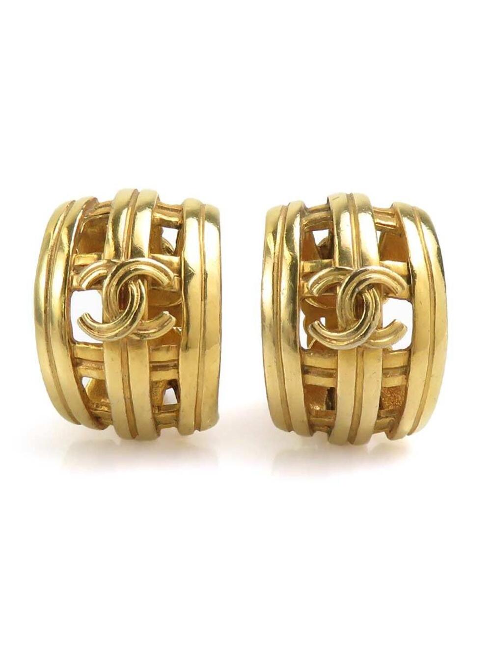 Auth Chanel Vintage Cc Logo Earrings #377300C38B